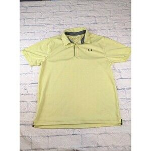 MENS UNDER ARMOUR HEAT GEAR LOOSE POLO SHIRT SIZE L LIME GREEN